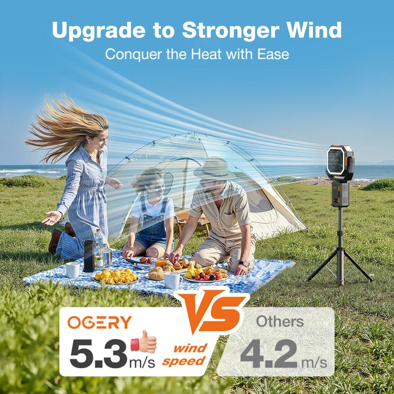 Camping Fan with Detachable Tripod