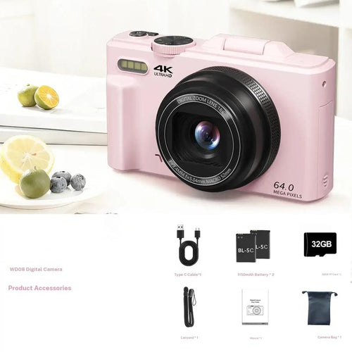4K Digital Camera for Photography with 64MP