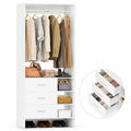 30''W Closet System with 3 Wooden Drawers and Hanging Rod